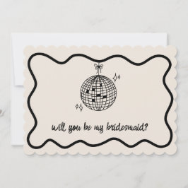 Retro Disco Ball Handgeschriebener Bridesmaid-Vors Einladung