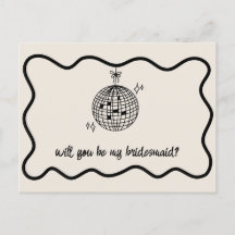 Retro Disco Ball Handgeschriebener Bridesmaid-Vors