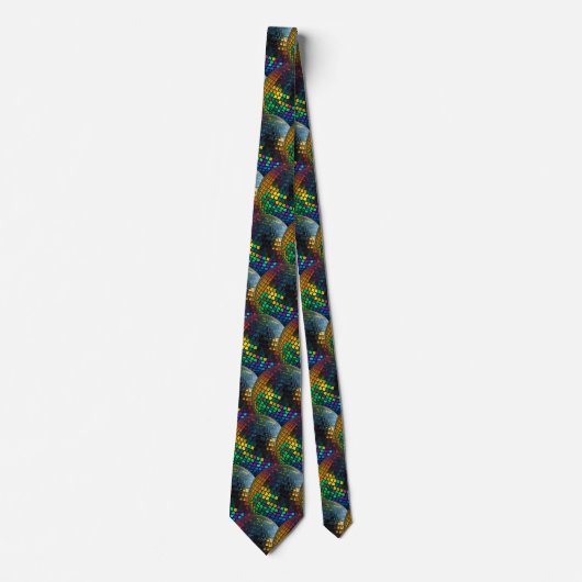 Retro Disco Ball Holographic Neck Tie Krawatte (Vorderseite)
