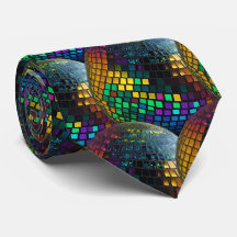 Retro Disco Ball Holographic Neck Tie