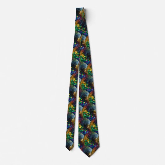 Retro Disco Ball Holographic Neck Tie Krawatte (Rückseite)