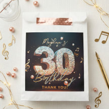 Retro Disco Ball Musik 30. Geburtstag Danke schön
