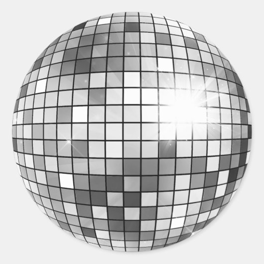 Retro Disco Ball Party Aufkleber (Vorderseite)
