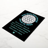 Retro Disco Ball PERSONALISIERT Silber Folieneinladung (Gedreht)