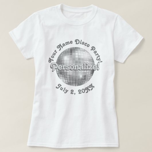 Retro Disco Ball PERSONALISIERTER T - Shirt (Design vorne)