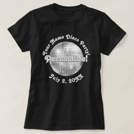 Retro Disco Ball PERSONALISIERTER T - Shirt (Design vorne)