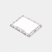 Retro Disco Ball Pink Muster Girl Post-it Klebezettel (angewinkelt)