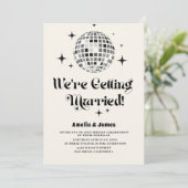 Retro Disco Ball Schwarz-weiß QR Code Hochzeit Einladung (Stehend Vorderseite)