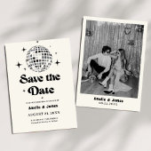 Retro Disco Ball Schwarz-weiß Save the Date Hochze Einladung
