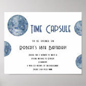 Retro disco Ball Time Capsule 1st birthday Poster (Vorne)