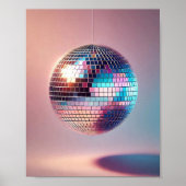 Retro Disco Ball Wall Art, Ästhetischer 70er Poster (Vorne)