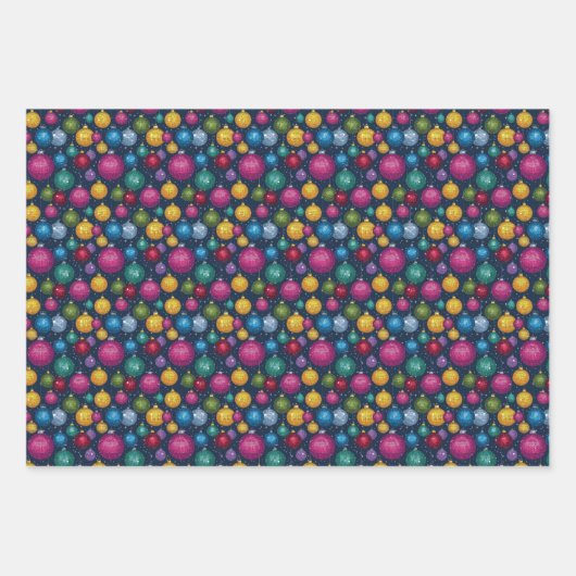 Retro Disco Ball Weihnachten Geschenkpapier Set (Vorderseite 3)