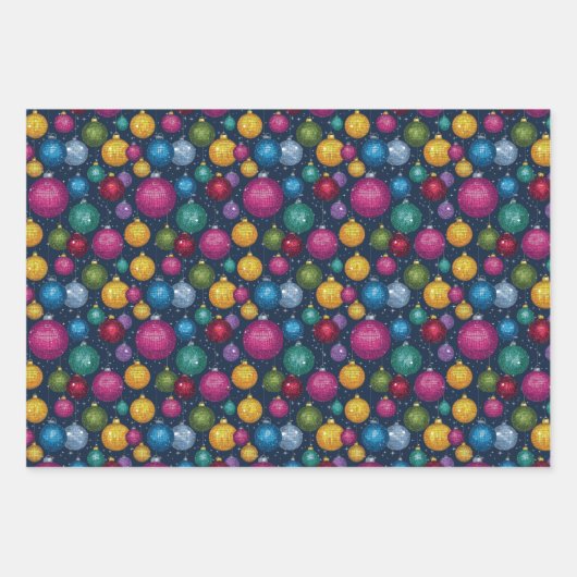Retro Disco Ball Weihnachten Geschenkpapier Set (Vorderseite 2)