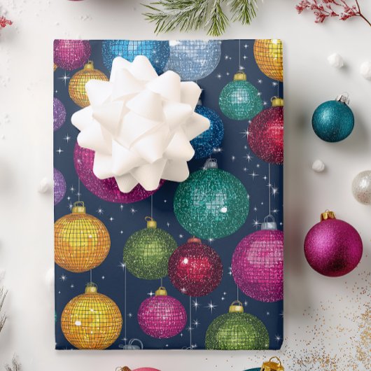 Retro Disco Ball Weihnachten Geschenkpapier Set