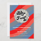 Retro Disco Ball zum Geburtstag Einladung (Vorderseite)