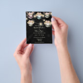 Retro-Disco-Bälle boho Blumenzettel Flyer (Gruppe)