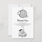 Retro Disco Brautparty Danke Karte (Vorderseite)