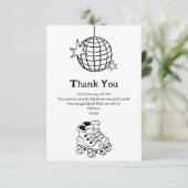 Retro Disco Brautparty Danke Karte (Stehend Vorderseite)