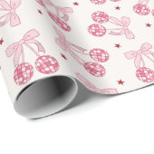 Retro Disco Cherry Wrapping Paper Geschenkpapier (Rolleneckpunkt)