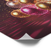 Retro Disco Christmas Tree Wall Art Poster (Ecke)