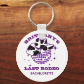 Retro Disco Cowgirl Junggeselinnen-Abschied Schlüsselanhänger (Vorderseite)