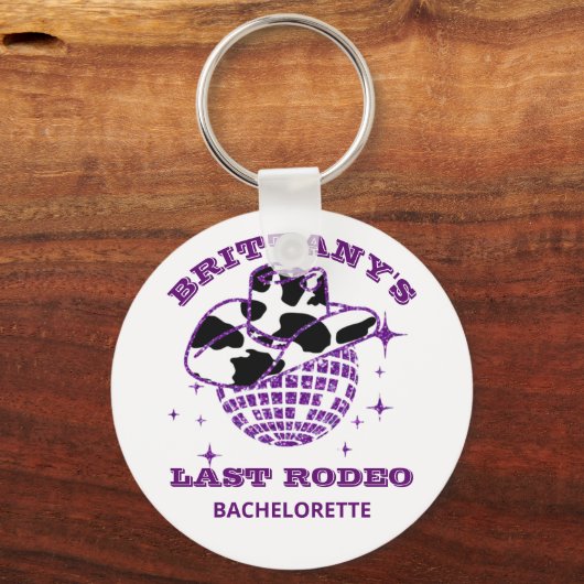 Retro Disco Cowgirl Junggeselinnen-Abschied Schlüsselanhänger (Vorderseite)