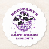 Retro Disco Cowgirl Junggeselinnen-Abschied Untersetzer (Vorderseite)