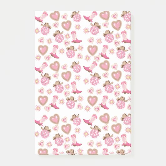 Retro Disco Cowgirl Sticky Notes Post-it Klebezettel (Vorderseite)