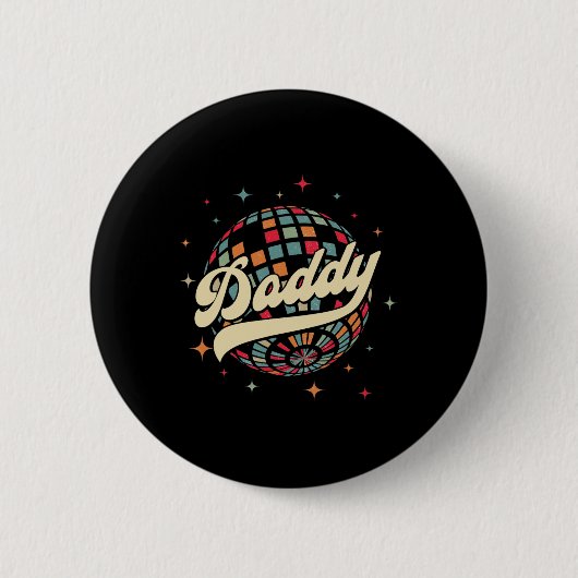 Retro Disco Daddy 60er 70er Mens Party Kostüm Vate Button (Vorderseite)