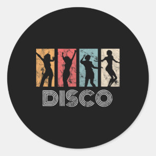 Retro Disco Dance 70er 80er Party Dance Dancer Runder Aufkleber