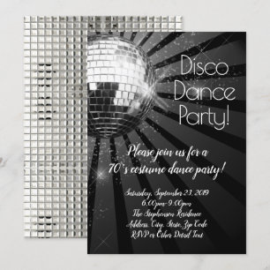 Retro Disco Dance 70er Kostüm Halloween-Party Einladung