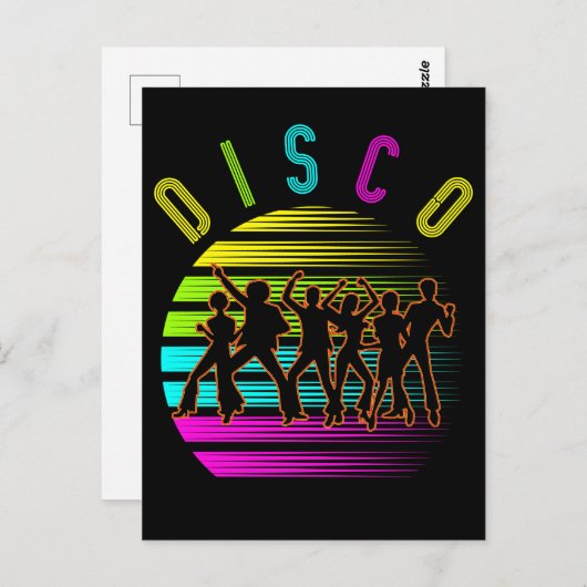 Retro Disco Dancing Funky Musik Postkarte (Vorne/Hinten)