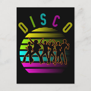 Retro Disco Dancing Funky Musik Postkarte