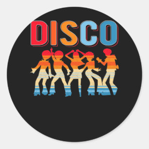Retro Disco Dancing Girls 70er 80er African Dancer Runder Aufkleber