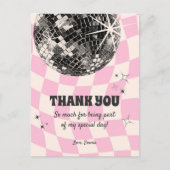 Retro Disco Dankeschön Karte (Vorderseite)