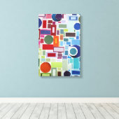 Retro-Disco-Farbkalibrierung der 60er Jahre Abstra Leinwanddruck (Insitu (Holzboden))