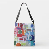 Retro-Disco-Farbkalibrierung der 60er Jahre Abstra Tragetaschen Mit Langen Trägern (Rückseite)