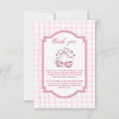 Retro Disco Foto Niedlich Pink Bow Brautparty Dankeskarte (Vorderseite)