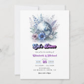 Retro-Disco-Garten-Hochzeit RSVP QR-Code Einladung (Vorderseite)