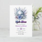Retro-Disco-Garten-Hochzeit RSVP QR-Code Einladung (Stehend Vorderseite)