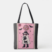 Retro Disco Ghost mit Black Cat Halloween Briefmar Tasche (Rückseite)