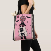 Retro Disco Ghost mit Black Cat Halloween Briefmar Tasche (Von Nahem)
