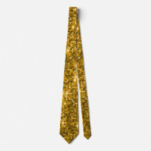 Retro Disco Gold Sequel Neck Tie