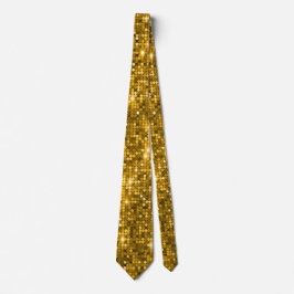 Retro Disco Gold Sequel Neck Tie Krawatte