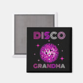 Retro Disco Grandma 70s 80s Dance Party Mirror Bal Magnet (Vorderseite/Rückseite)