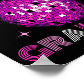 Retro Disco Grandma 70s 80s Dance Party Mirror Bal Poster (Ecke)