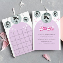 Retro Disco Groove Bingo Brautparty Game Card