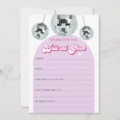 Retro Disco Groove wünscht Brautparty Game Card Einladung (Vorderseite)