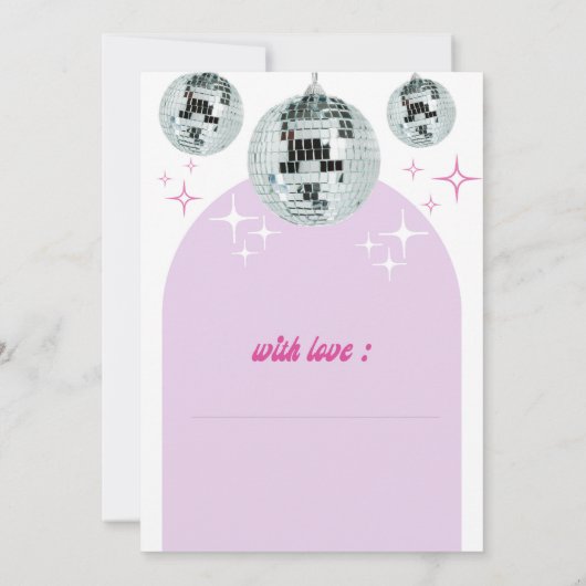 Retro Disco Groove wünscht Brautparty Game Card Einladung (Rückseite)