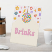 Retro Disco Groovy Drinks Party signieren Sockelschild (In SItu)